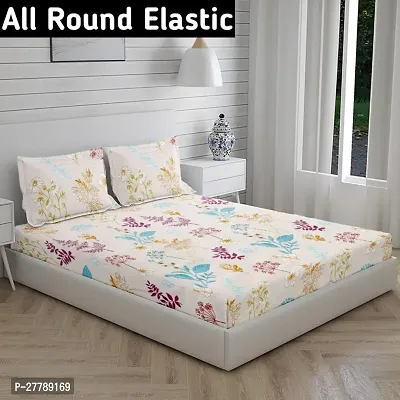 New Town All Around 1 Attractive Fitted Bedsheet with 2 Pillow Covers