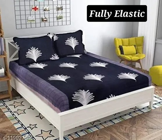 Printed Glace Cotton Double Bedsheet with Pillow Cover