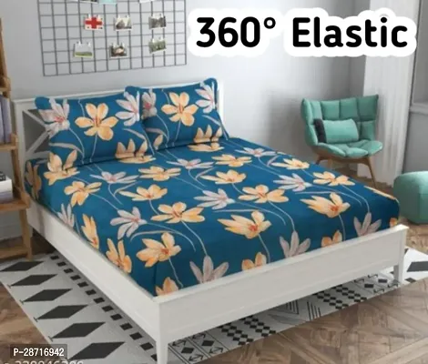 Classic Glace Cotton Bedsheet with Pillow Covers-thumb0