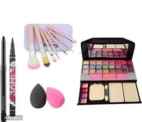 Tya 6155 Makeup Kit, Helo Kity Makeup Brush, 2Pcs Puff, 36H, Kajal-thumb0