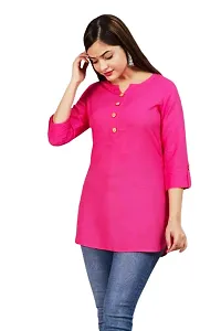 Classic Rayon Solid Short Kurtis For Women-thumb2