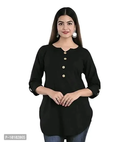 Classic Rayon Solid Short Kurtis For Women-thumb0