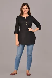 Women New Stylish Tops  Tunic Black-thumb1