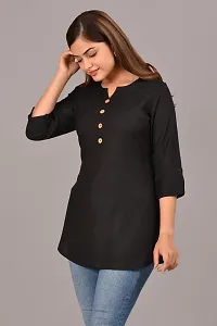 Women New Stylish Tops  Tunic Black-thumb2