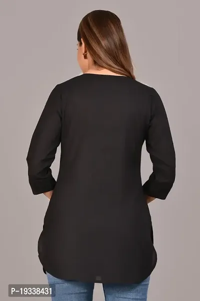 Women New Stylish Tops  Tunic Black-thumb4