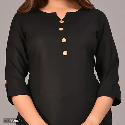 Women New Stylish Tops  Tunic Black-thumb5