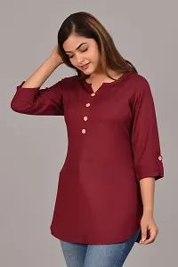 Women New Stylish Tops  Tunic Maroon-thumb1