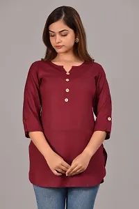 Women New Stylish Tops  Tunic Maroon-thumb2