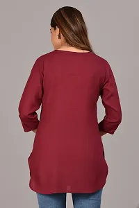 Women New Stylish Tops  Tunic Maroon-thumb3