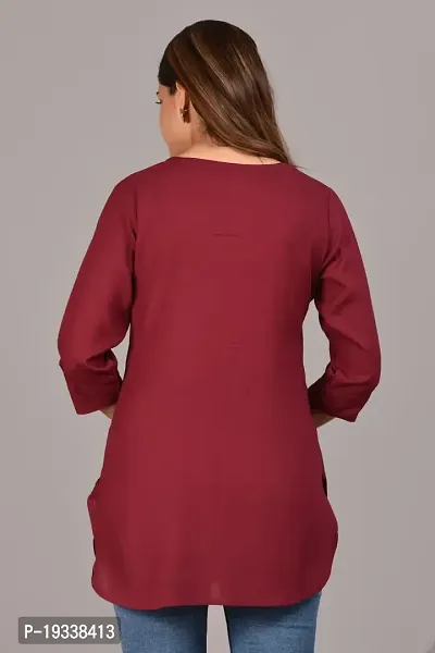 Women New Stylish Tops  Tunic Maroon-thumb4