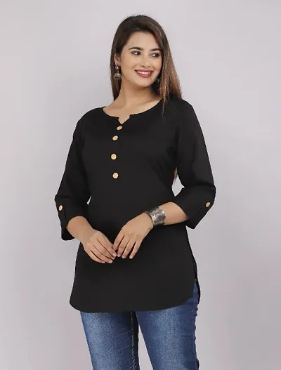 Classic Rayon Solid Tops for Women's