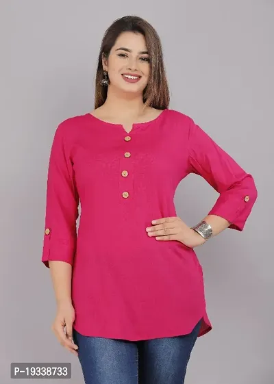 Women Attractive Top  Tunic Pink-thumb0