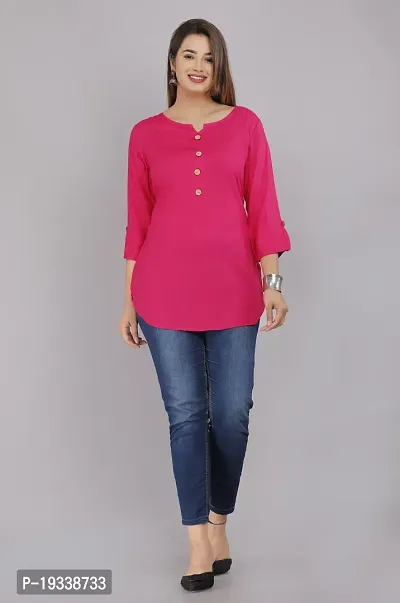 Women Attractive Top  Tunic Pink-thumb3