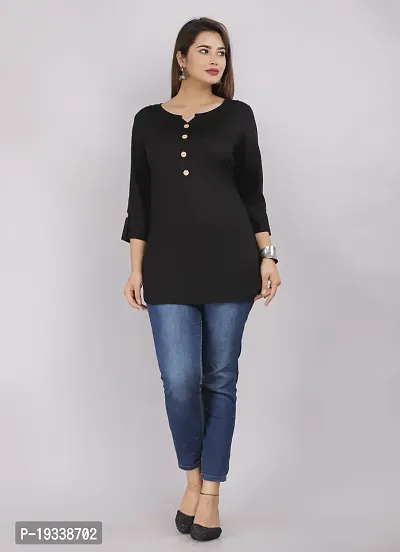 Women Attractive Top  Tunic Black-thumb3