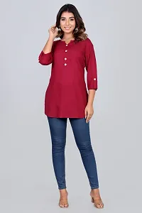 Classic Rayon Solid Short Kurtis for Women, Pack of 2-thumb2