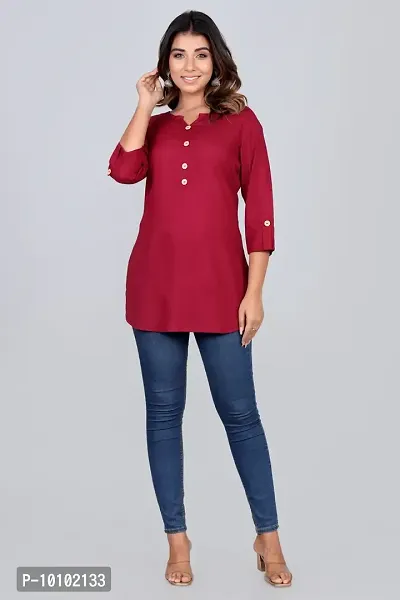 Classic Rayon Solid Short Kurtis for Women, Pack of 2-thumb3