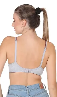 AAVOW Grey Non Padded Non Wired Cotton-Blended Everyday Bra Pak of 1 (B, Grey:Maroon, 30)-thumb1