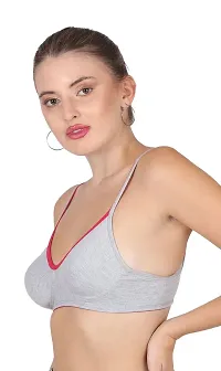 AAVOW Grey Non Padded Non Wired Cotton-Blended Everyday Bra Pak of 1-thumb2