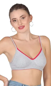 AAVOW Grey Non Padded Non Wired Cotton-Blended Everyday Bra Pak of 1-thumb3