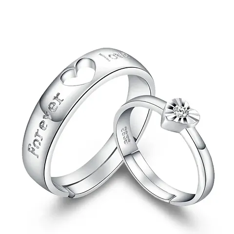 Couple Rings Adjustable size Silver Alloy