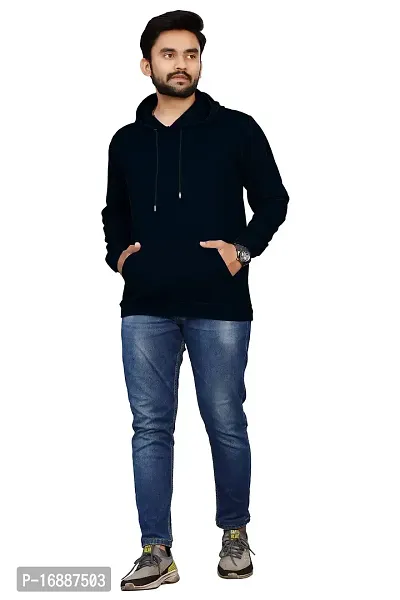 savsons Men's Plain Hoodie: Classic, Comfortable, Versatile, Perfect for Casual Wear Navy Blue-thumb0