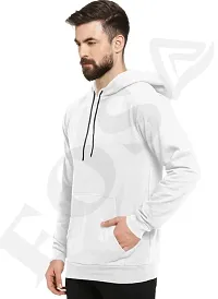 savsons Men's Classic Hooded Sweatshirt, A Timeless and Comfortable Basic Wardrobe Essential White-thumb2