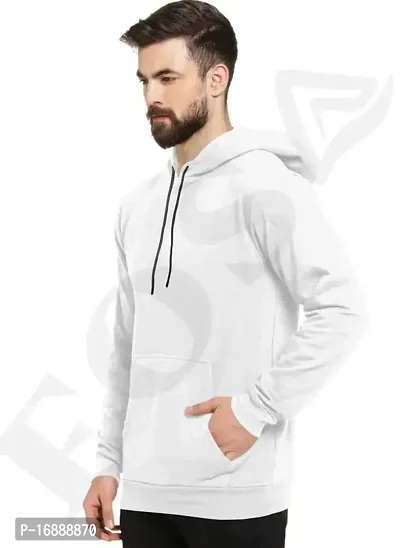 savsons Men's Classic Hooded Sweatshirt, A Timeless and Comfortable Basic Wardrobe Essential White-thumb3