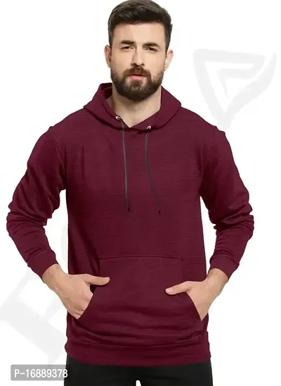 savsons Men's Classic Hooded Sweatshirt, A Timeless and Comfortable Basic Wardrobe Essential Maroon