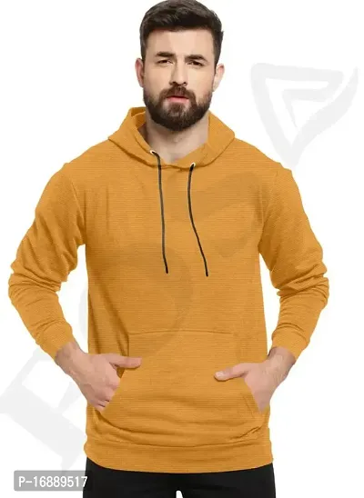 savsons Men's Classic Hooded Sweatshirt, A Timeless and Comfortable Basic Wardrobe Essential Yellow