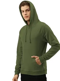 savsons Men's Plain Hoodie: Classic, Comfortable, Versatile, Perfect for Casual Wear Olive Green-thumb2