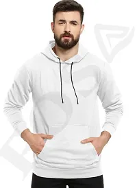 savsons Men's Classic Hooded Sweatshirt, A Timeless and Comfortable Basic Wardrobe Essential White-thumb1