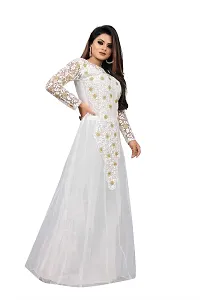 Jash Creation Women Net Anarkali Gown (White)-thumb2