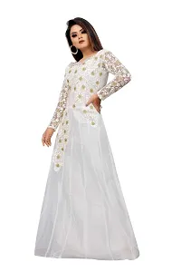 Jash Creation Women Net Anarkali Gown (White)-thumb3