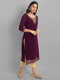 Women Embroidered Georgette Straight Kurta-thumb2