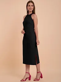 Trendy Black Polyester Bodycon Dress for Women-thumb2