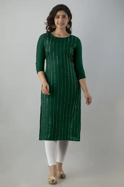 Women Embroidered Rayon A-line Kurta