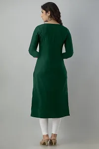 Women Embroidered Cotton Rayon A-line Kurta-thumb1