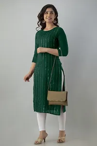 Women Embroidered Cotton Rayon A-line Kurta-thumb4