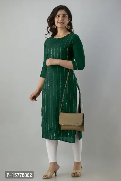 Women Embroidered Cotton Rayon A-line Kurta-thumb5