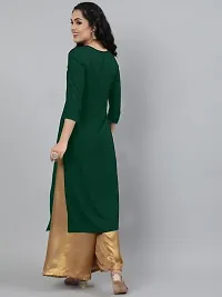 Women Embroidered Cotton Rayon A-line Kurta-thumb2