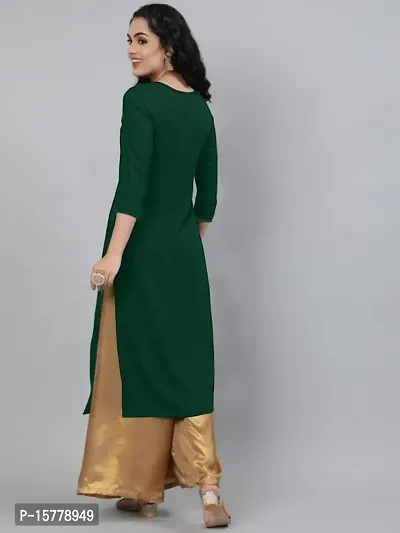 Women Embroidered Cotton Rayon A-line Kurta-thumb3