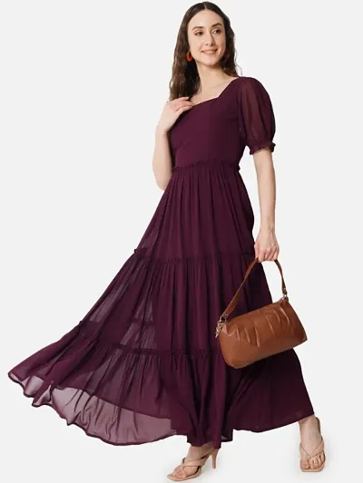 Classic Georgette Maxi Length Western Wear For Women