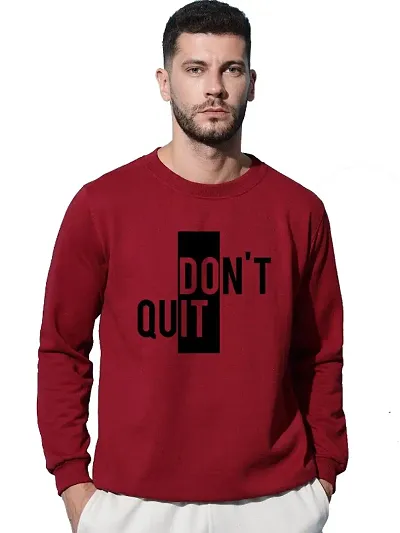 Moyzikh Men's Round Neck Sweatshirt(Dont Quit-SWT-MAROON-XL_Maroon_XL)