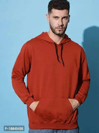 Classic Cotton Blend Solid Hoodie Sweatshirts for Men-thumb0