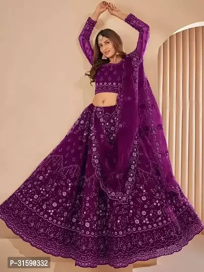 Stylish Net Embroidered Lehenga Choli for Women-thumb4