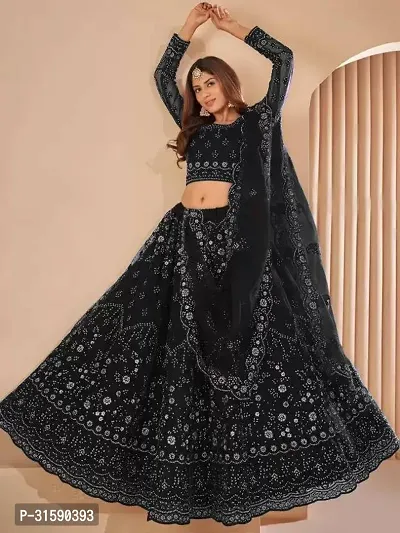 Stylish Net Embroidered Lehenga Choli for Women-thumb0