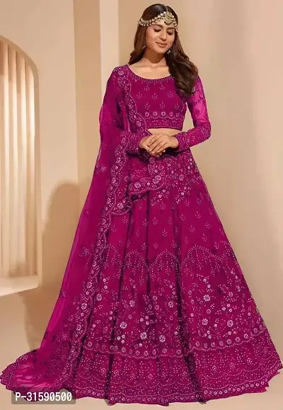 Stylish Net Embroidered Lehenga Choli for Women-thumb3