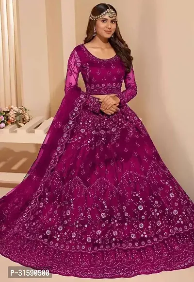 Stylish Net Embroidered Lehenga Choli for Women-thumb5