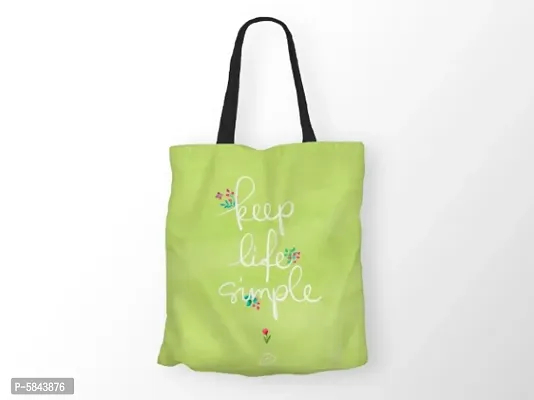 Keep Life Simple Printed Canvas Tote Bag-thumb0
