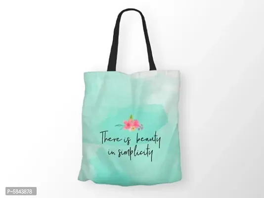 Beauty Quote Printed Canvas Tote Bag